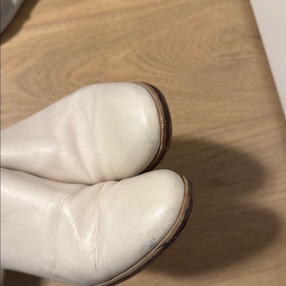 Rachel Comey White Leather Mules with Brown Wooden Heel 7.5 - Picture 7 of 7